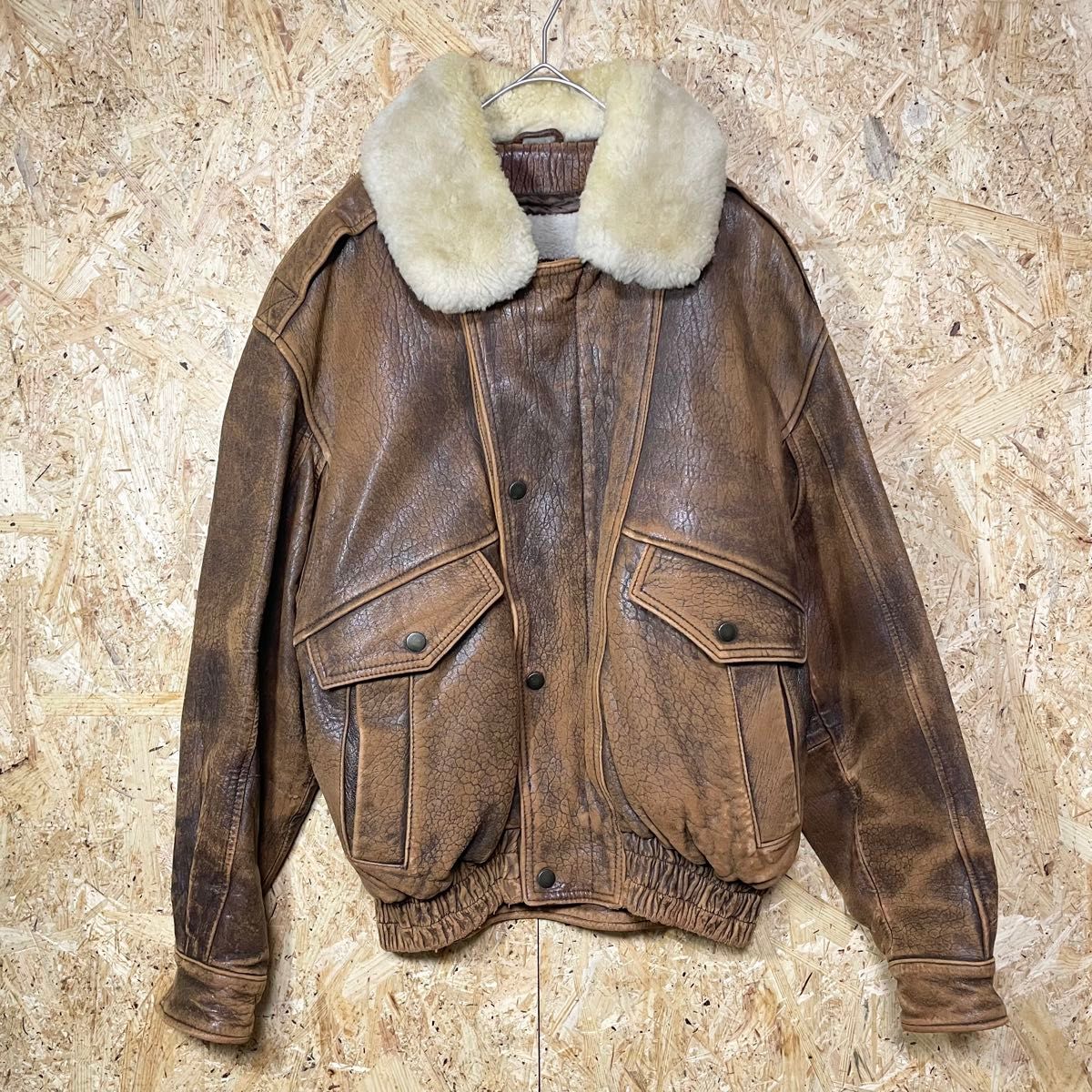 ヴィンテージ G-1 レザー フライトジャケット M メンズ 羊革 ライナー