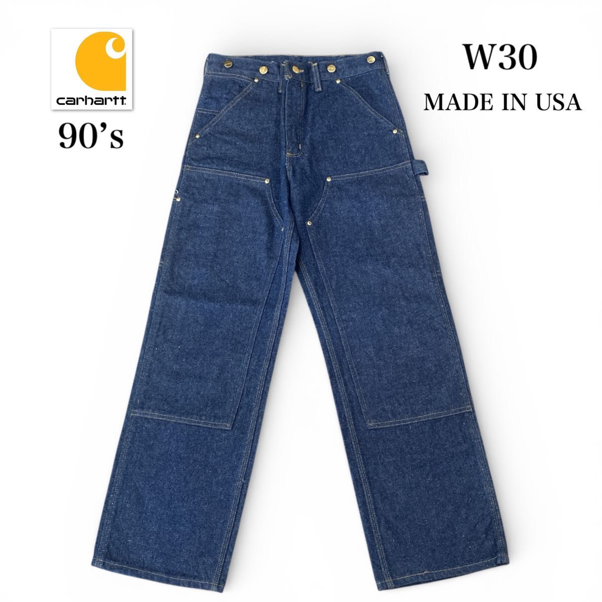 90's USA製 Carhartt カーハート ダブルニー デニム W30L30 星タグ
