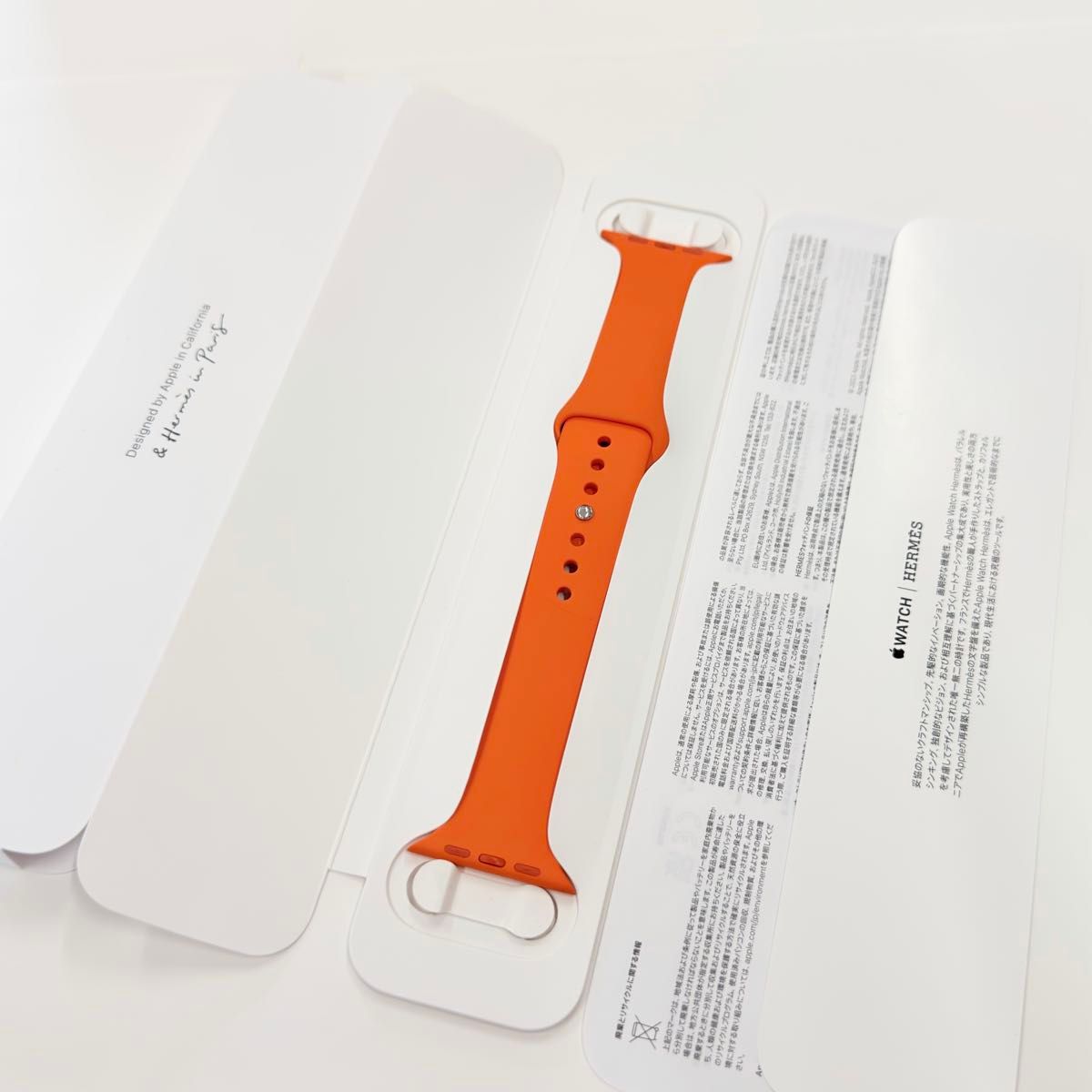 希少 Apple Watch 217 HERMES オレンジスポーツバンド 46mm 45mm M/L