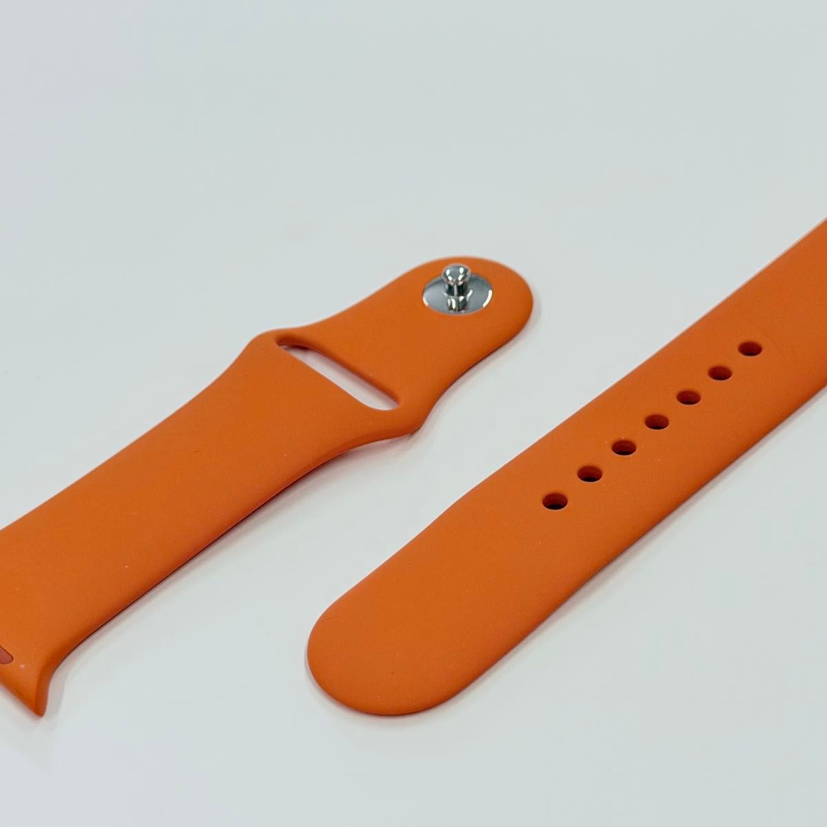 希少 Apple Watch 217 HERMES オレンジスポーツバンド 46mm 45mm M/L