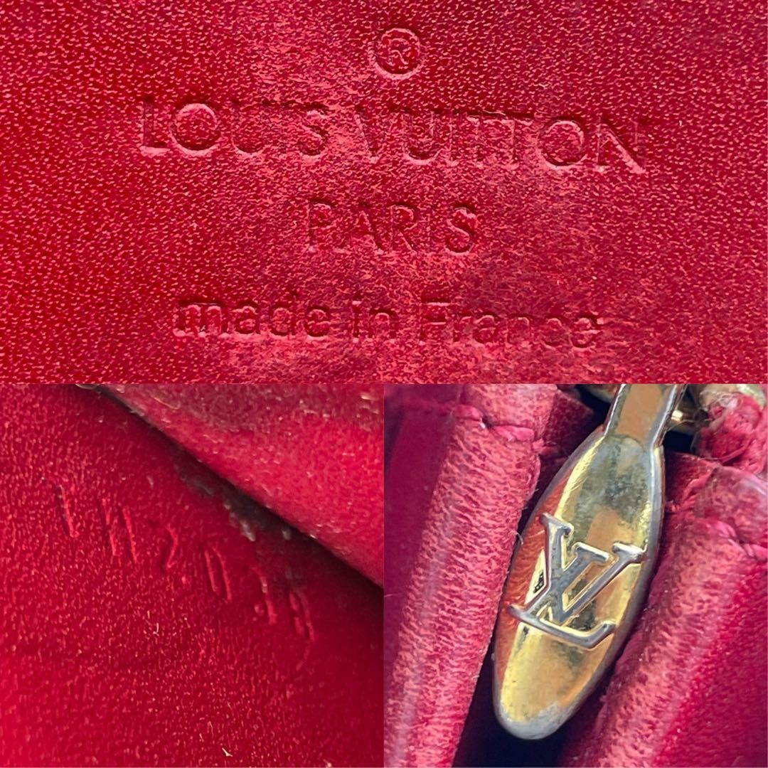 微美品】LOUIS VUITTON ルイヴィトン 長財布 ヴェルニ 赤 レザー