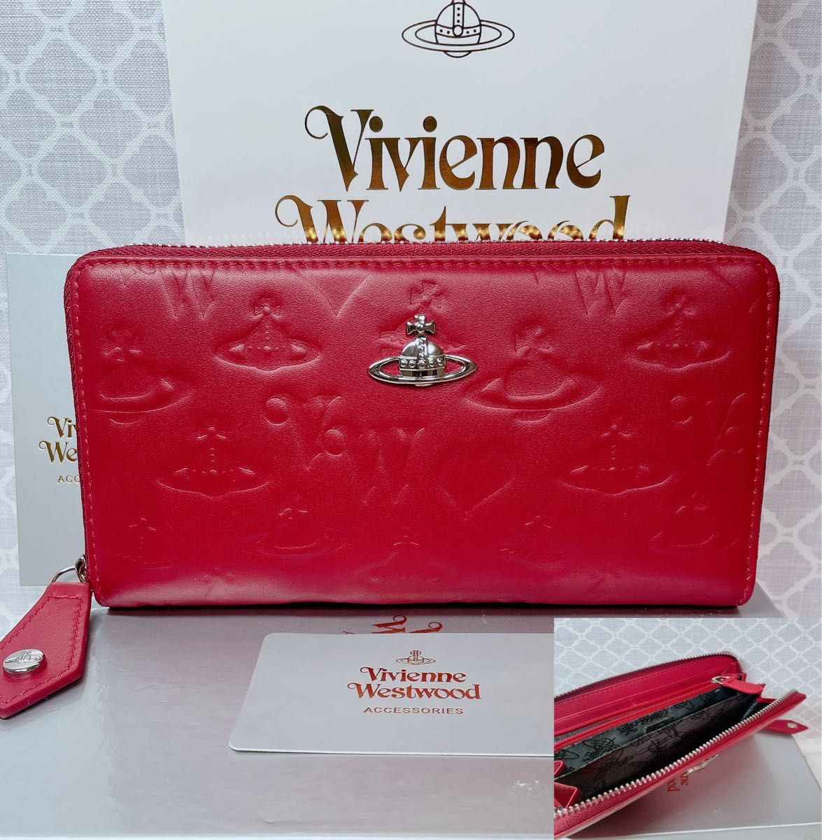 新作登場 ショッパー付】Vivienne Westwood 長財布 マット 赤｜Yahoo
