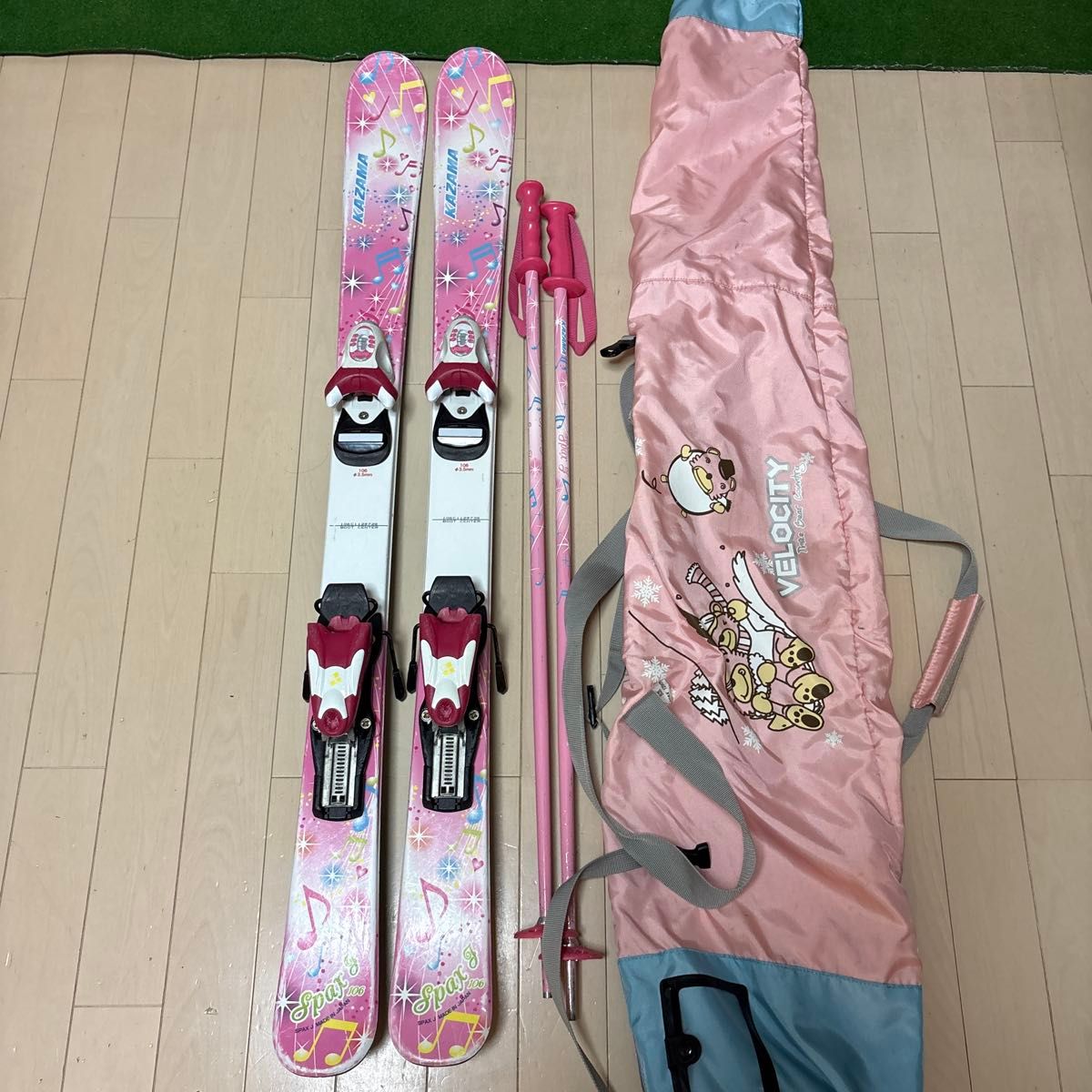KAZAMA ROCKER 106cm ピンク スキー ブーツ セット - カザマキッズ