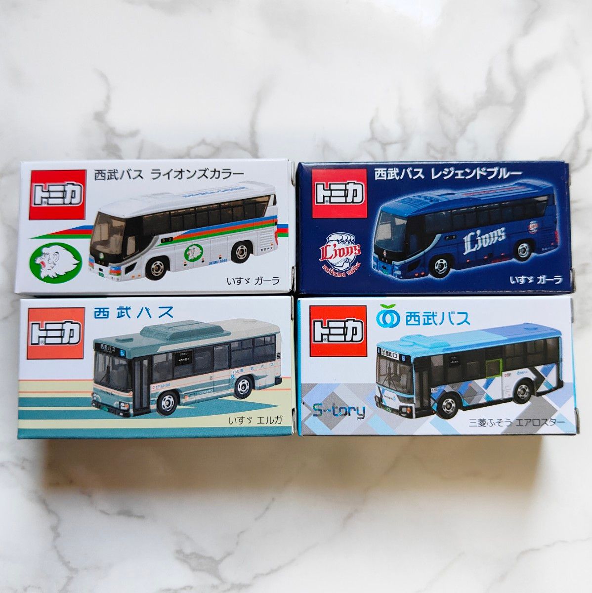 新品未開封】 西武バス トミカ 高速バス2種 路線バス2種 4台セット