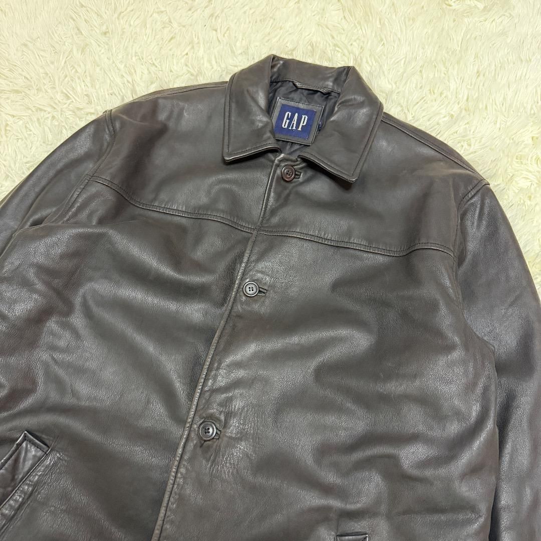 超希少】野村訓一着用 OLD GAP レザーカーコート ブラック 本革 L