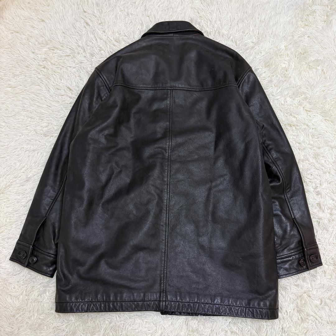 超希少】野村訓一着用 OLD GAP レザーカーコート ブラック 本革 L