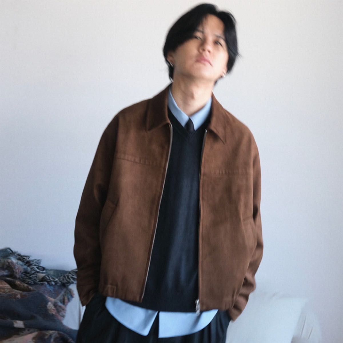 wym lidnm ARTIFICIAL GRAIN / FAUX SUEDE ZIP BLOUSON｜Yahoo!フリマ