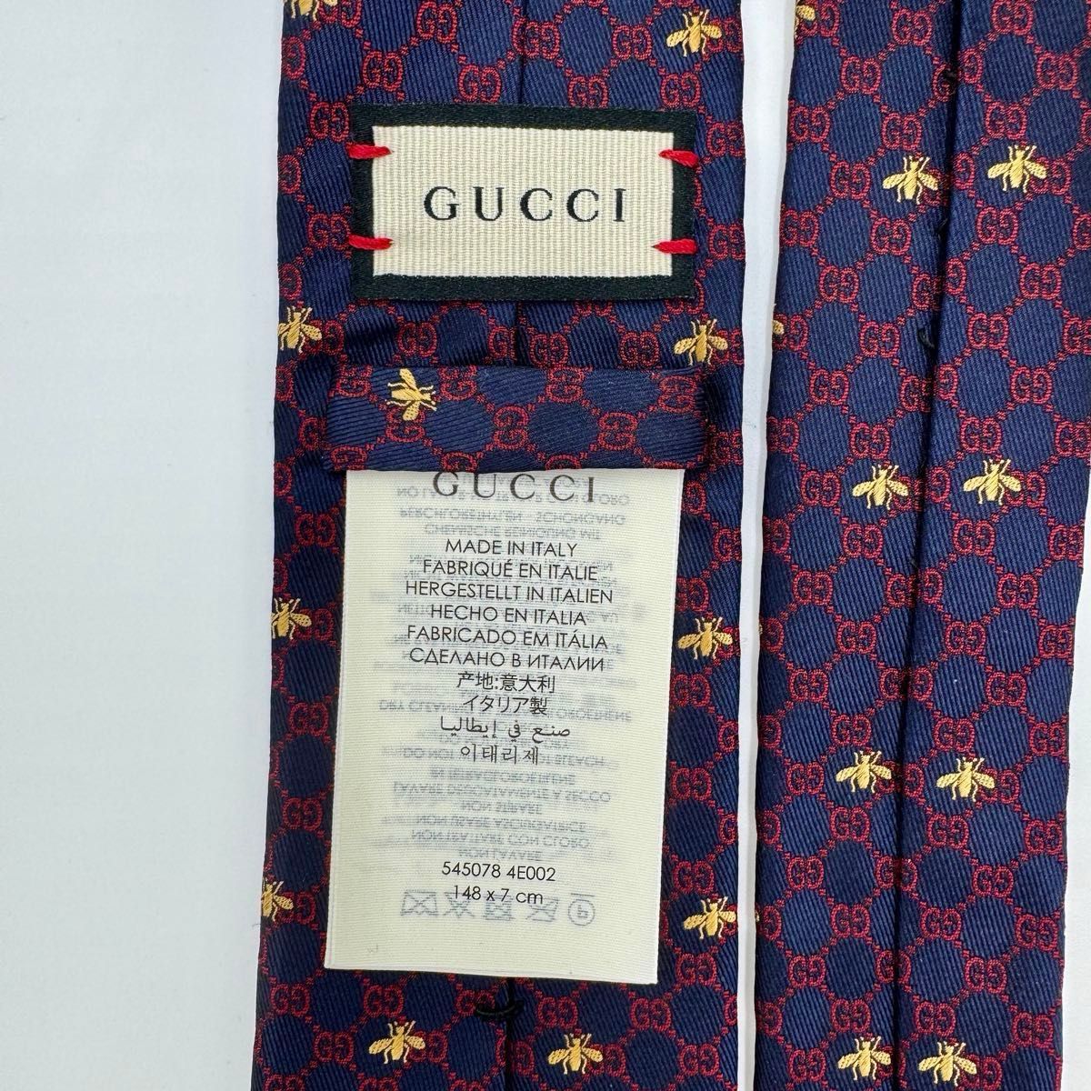 箱付き GUCCI グッチ ネクタイ 現行タグ 近年モデル 蜂 Bee アニマリエ