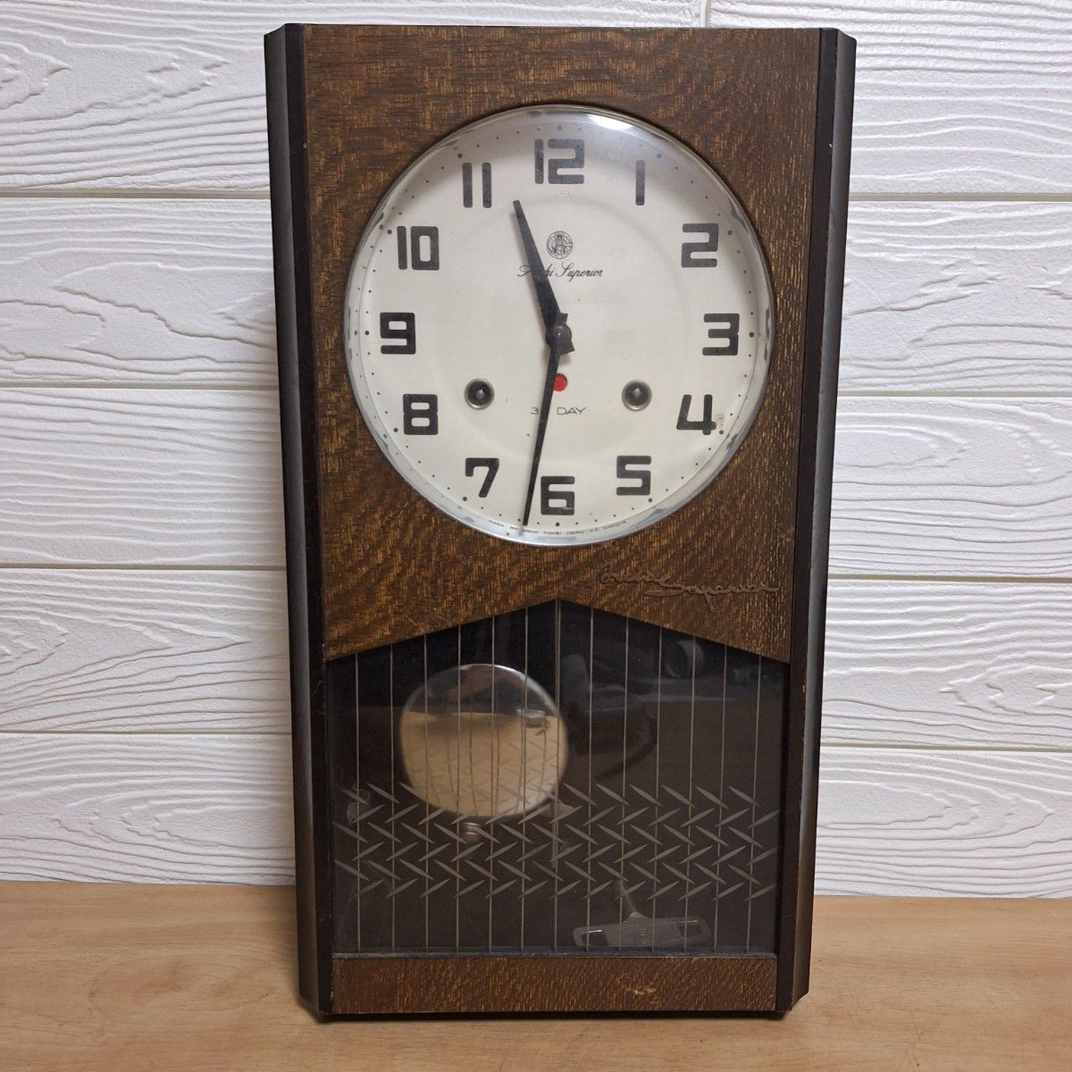 稼働品】愛知時計 Aichi Superior 30DAY 振り子時計 柱時計 ゼンマイ式