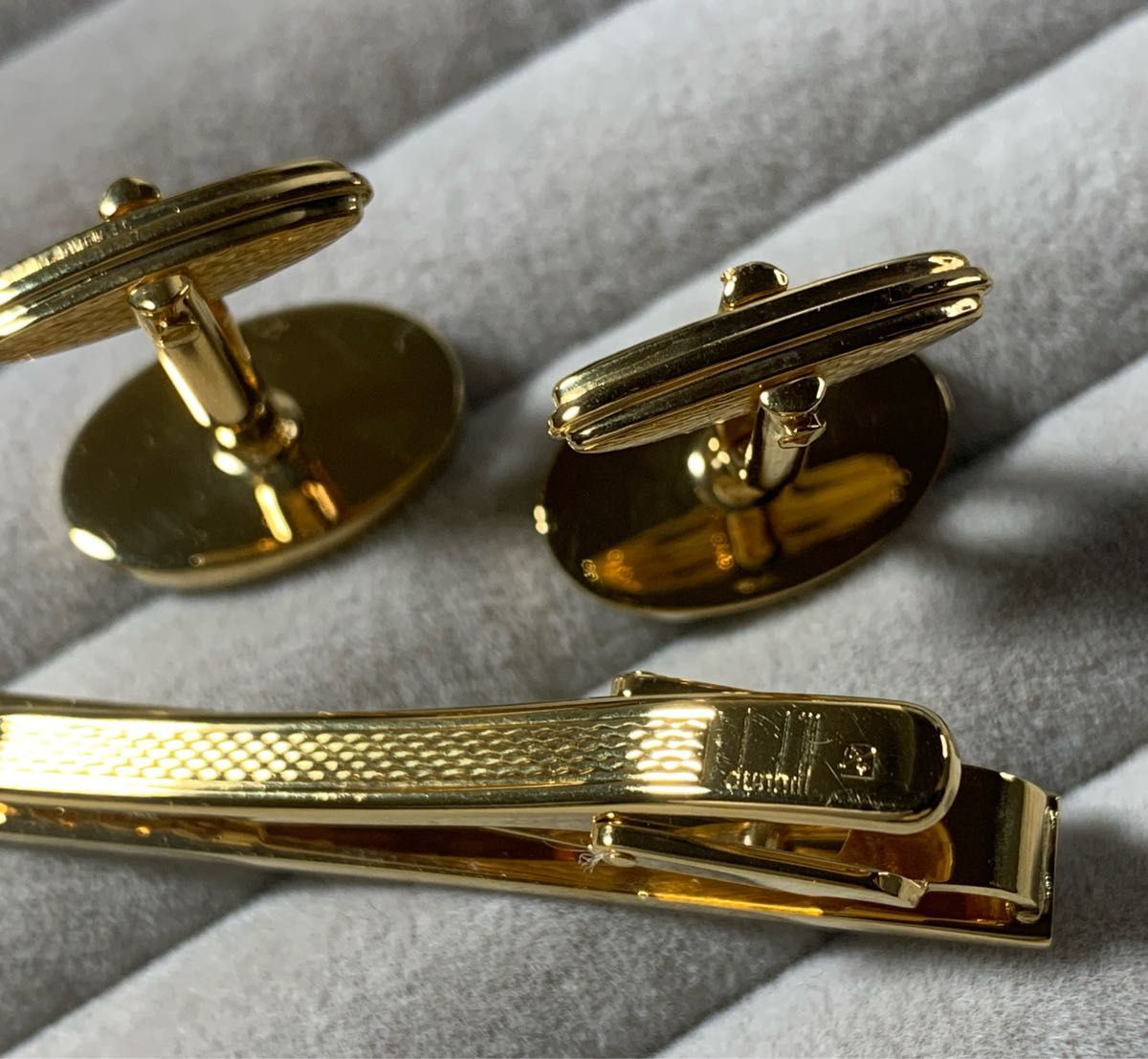 dunhill ダンヒル タイピン カフス セット シルバー×ゴールドカラー