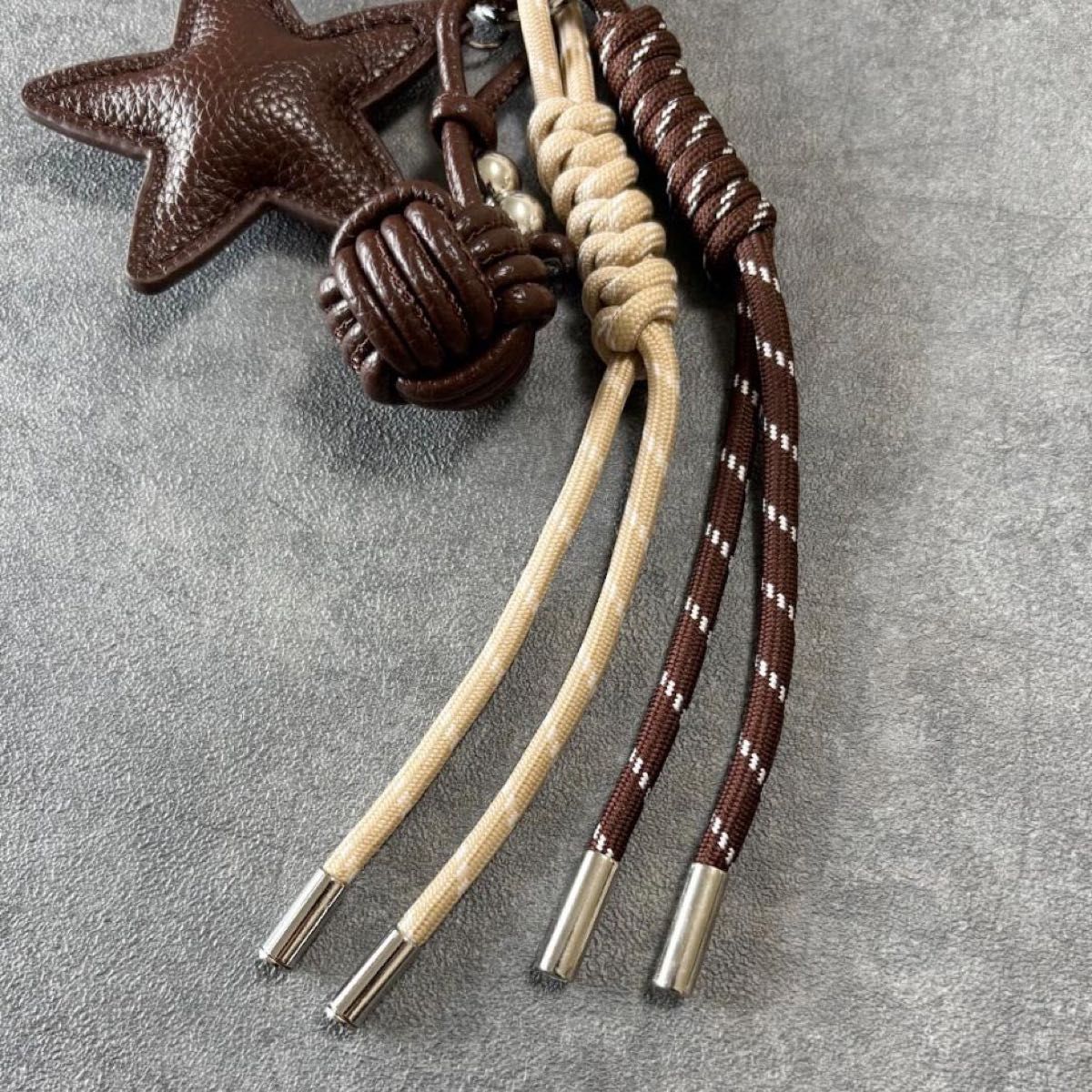 じゃらじゃらキーホルダー バッグチャーム キーチャーム パラコード 星