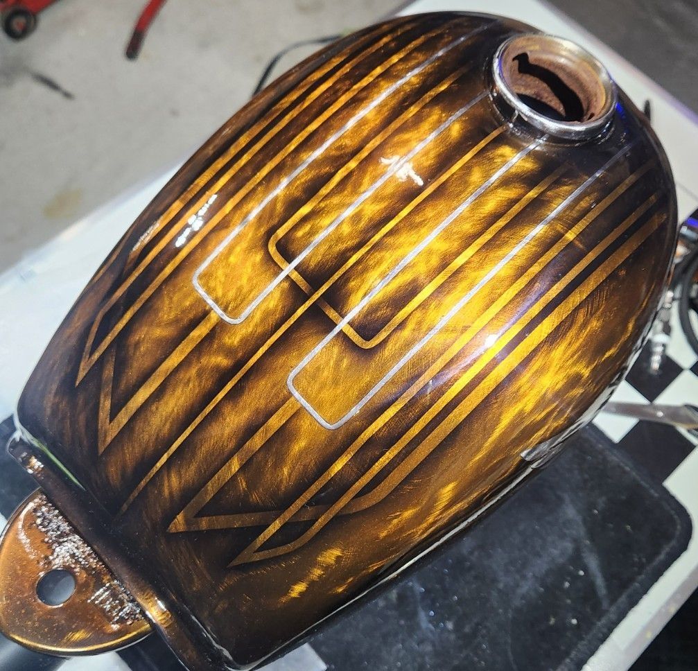 HONDAモンキー タンク グラインダータトゥー キャンディーオレンジ塗装
