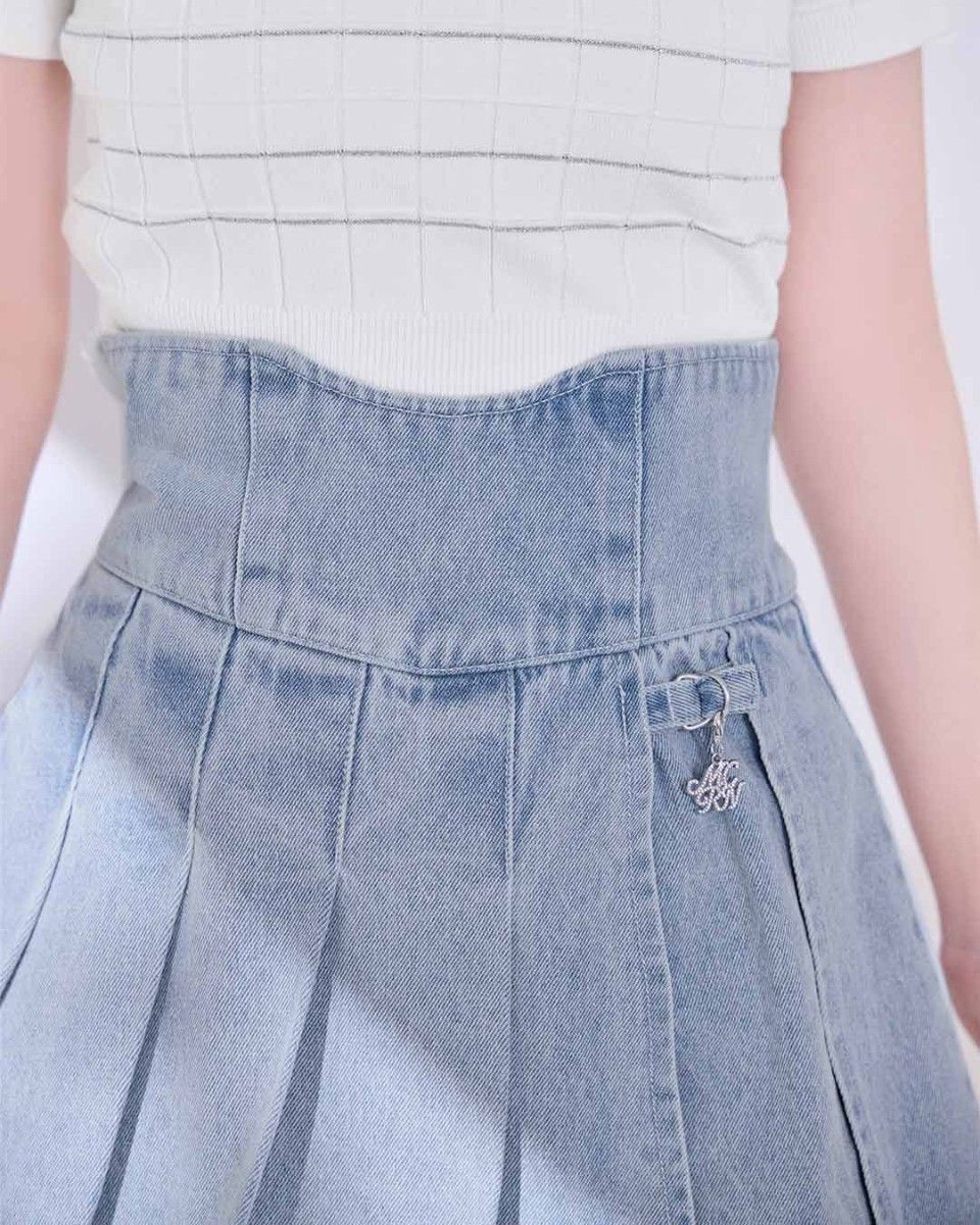 ミシェルマカロン 美脚デニムスカパン ライトブルー XSサイズ｜Yahoo