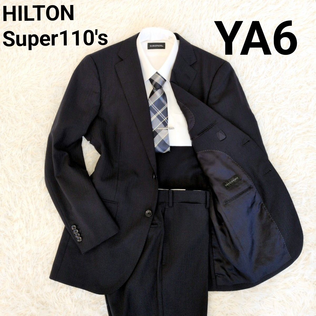 極美品】HILTON ヒルトン メンズスーツ セットアップ Super110's L