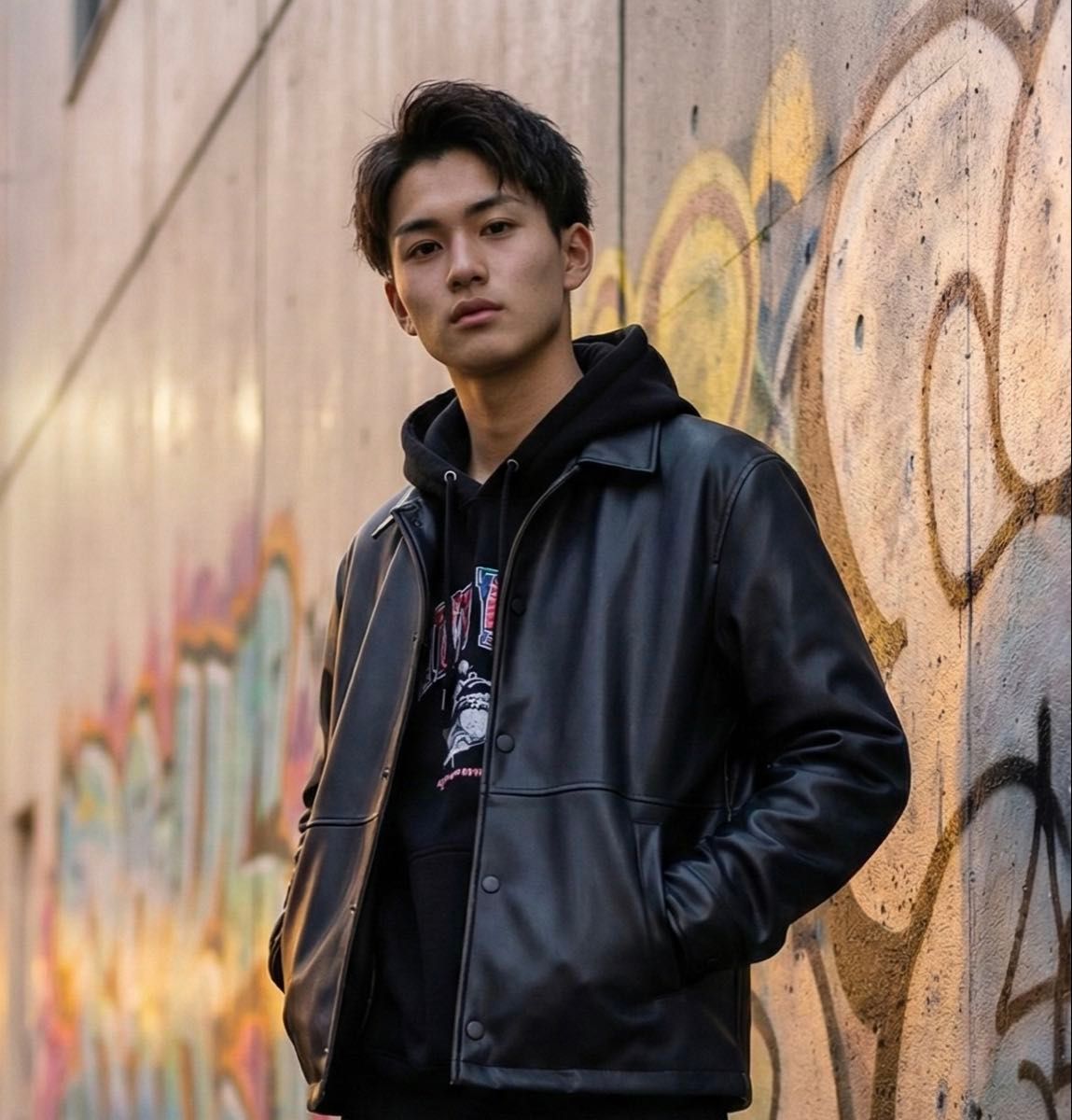 ZARA フェイクレザー ジャケット ブラック メンズ M 短丈｜Yahoo