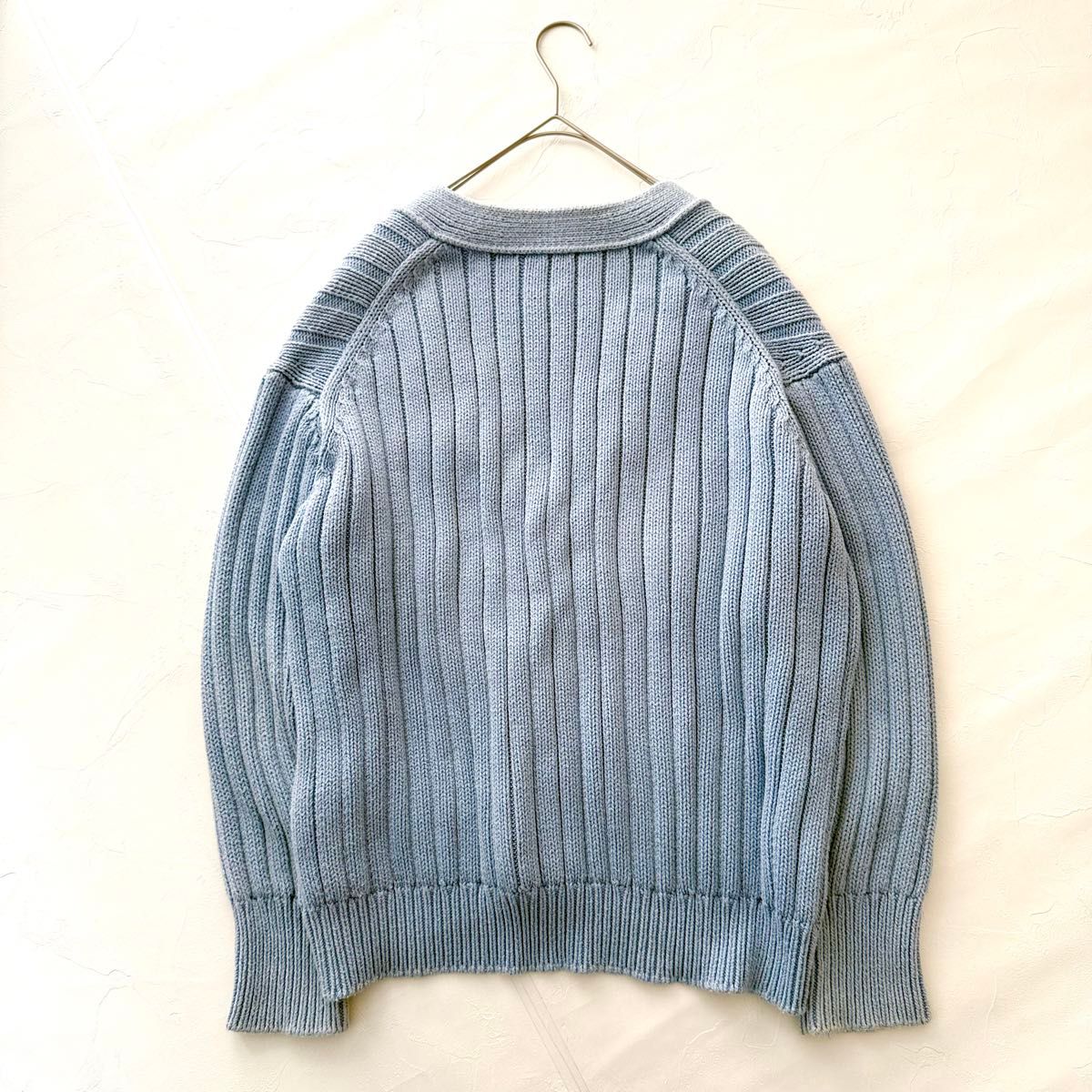 ebure エブール カシミヤ混 長袖カーディガン Vネック リブ 春カラー