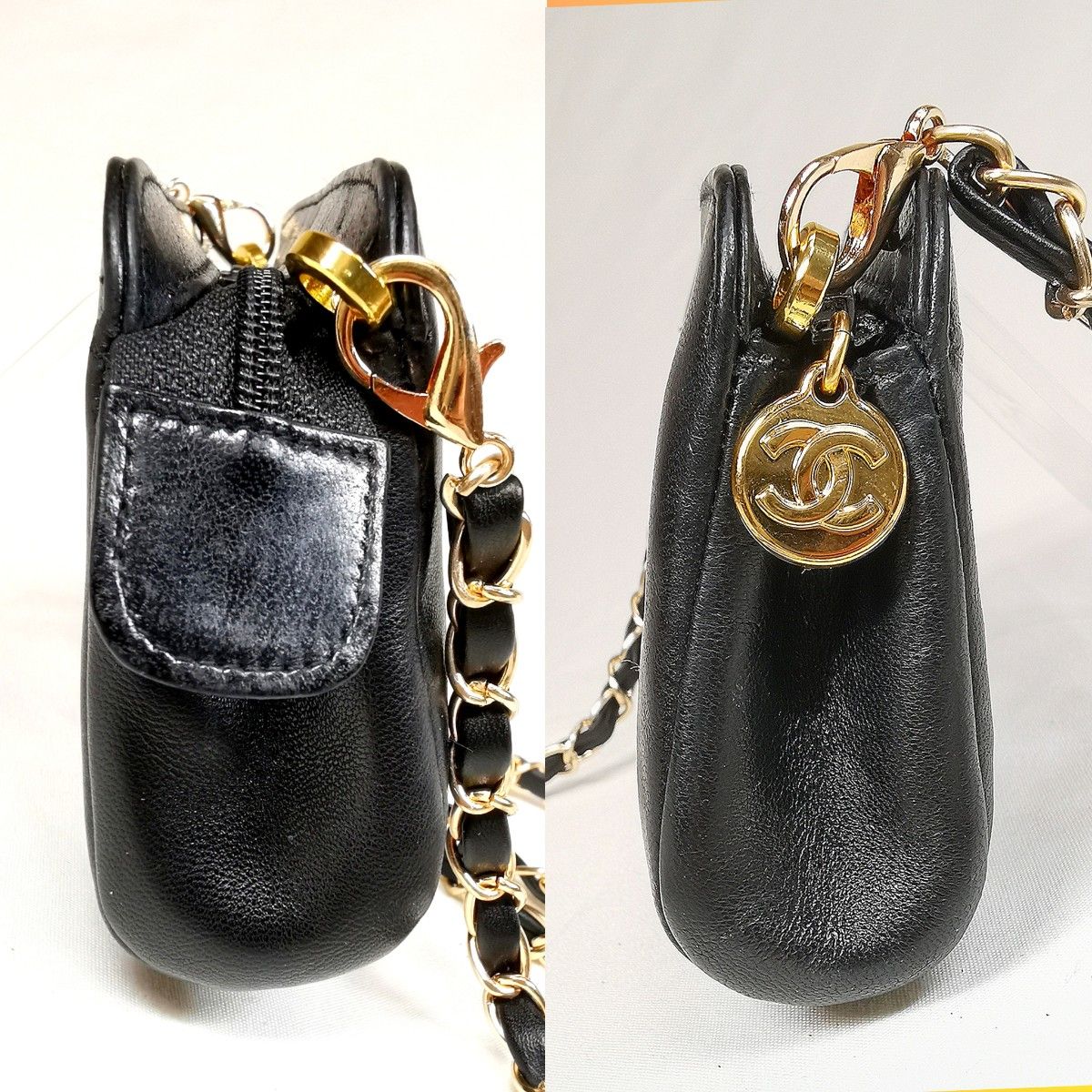 美品】CHANELシャネル 大ココマーク チェーンショルダーミニバッグ 黒