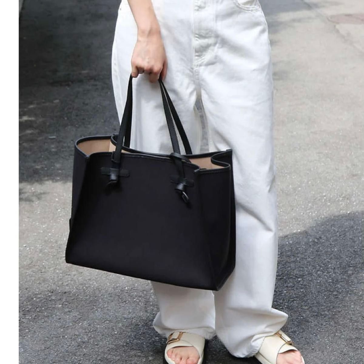 GIANNI CHIARINI トートバッグ マルチェッラ ポーチ付 キャンバス