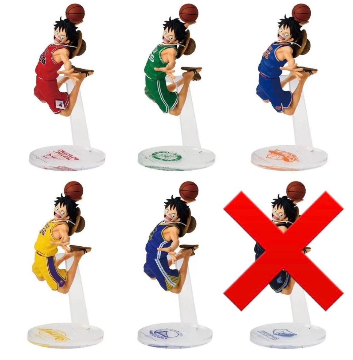 NBA ルフィ ワンピースベースショップ 5体セット 輸送箱未開封｜Yahoo