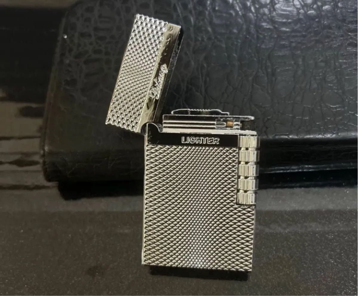 S T DuPont デュポン風 ガスライター シルバー 超快音 キーン音 新品未