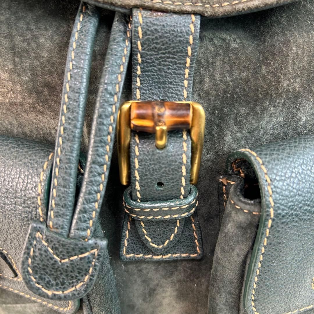 希少色 GUCCI バンブー バックパック リュックサック スエード レザー