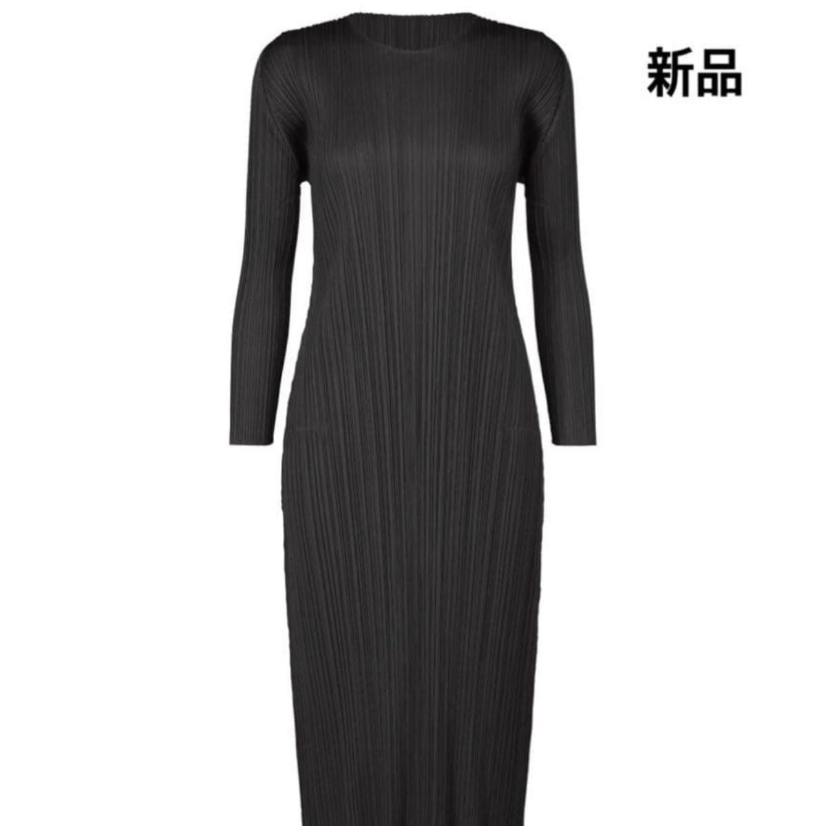 新品 タグ付き 美品 ISSEY MIYAKE プリーツプリーズ ワンピース 黒