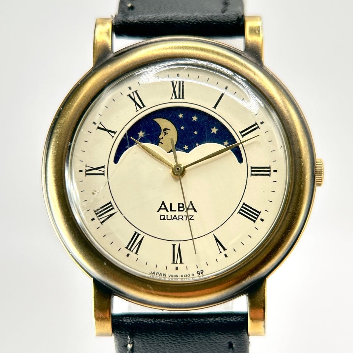 稼働品 SEIKO ALBA セイコーアルバ メンズ 腕時計 クォーツ ムーン