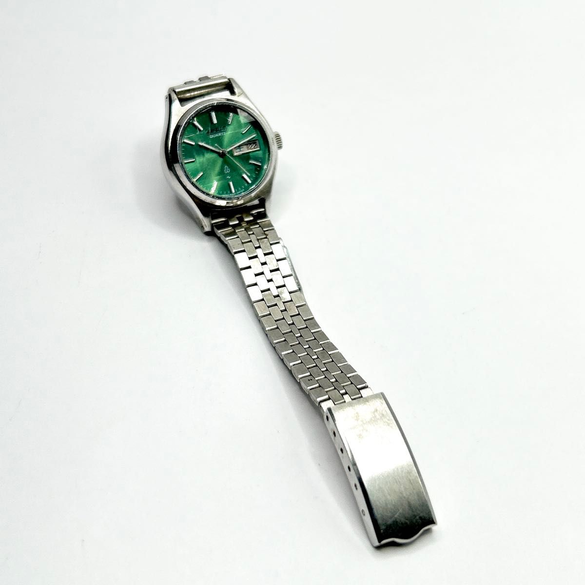 稼働品 SEIKO セイコー メンズ 腕時計 クォーツ デイデイト グリーン