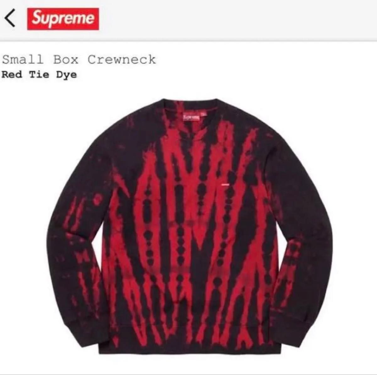 新品同様 21AW Supreme Small Box Crewneck Red Tie Dye L 国内正規品