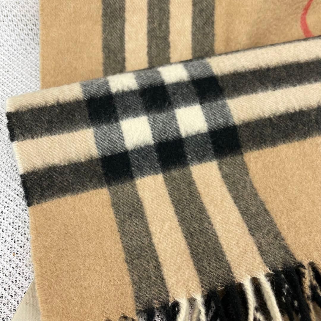 BURBERRYバーバリーマフラーベージュメガチェックカシミヤ100%茶 ノバ