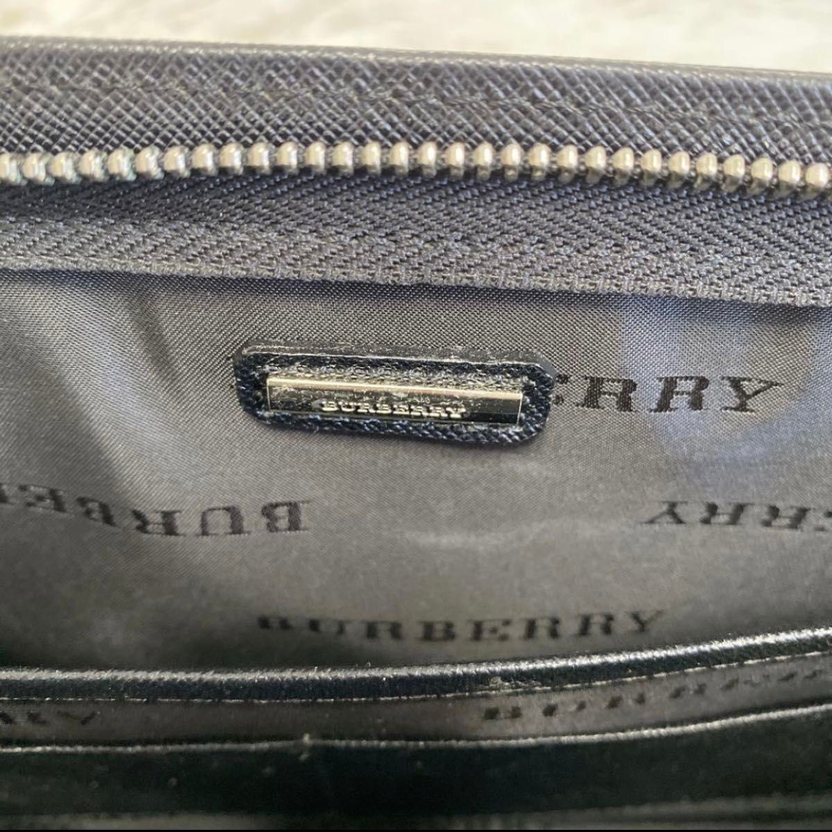 美品】Burberry バーバリー クラッチバッグ レザー ブラック 黒