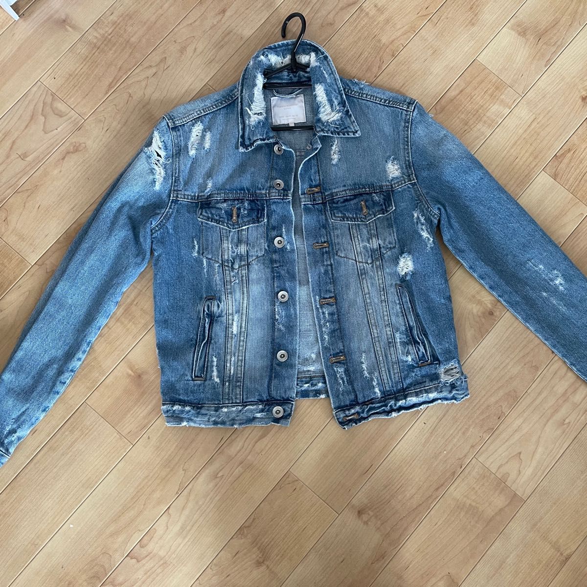 ZARA ダメージ加工 デニムジャケット Gジャン ブルー系｜Yahoo!フリマ