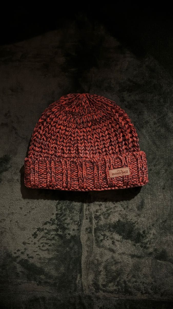 mont-bell ニット帽 M/L オレンジ系 mont-bell ニットビーニー