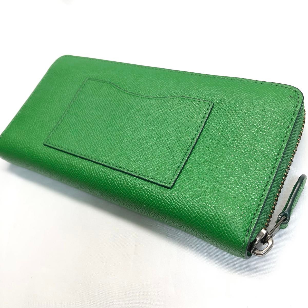 美品】 COACH コーチ 長財布 グリーン ラウンドファスナー｜Yahoo