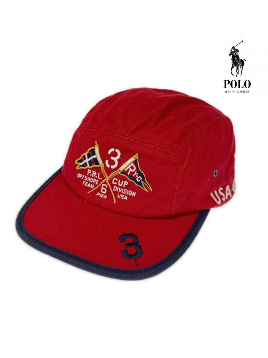 POLO RALPHLAUREN キャップ 赤 レッド フラッグ CAP ポロラルフ