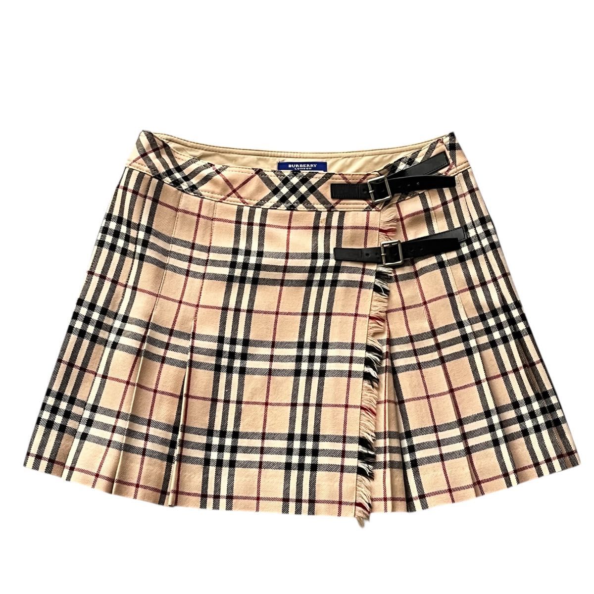 BURBERRY LONDON ブルーレーベルプリーツスカート ウール100% LONDON