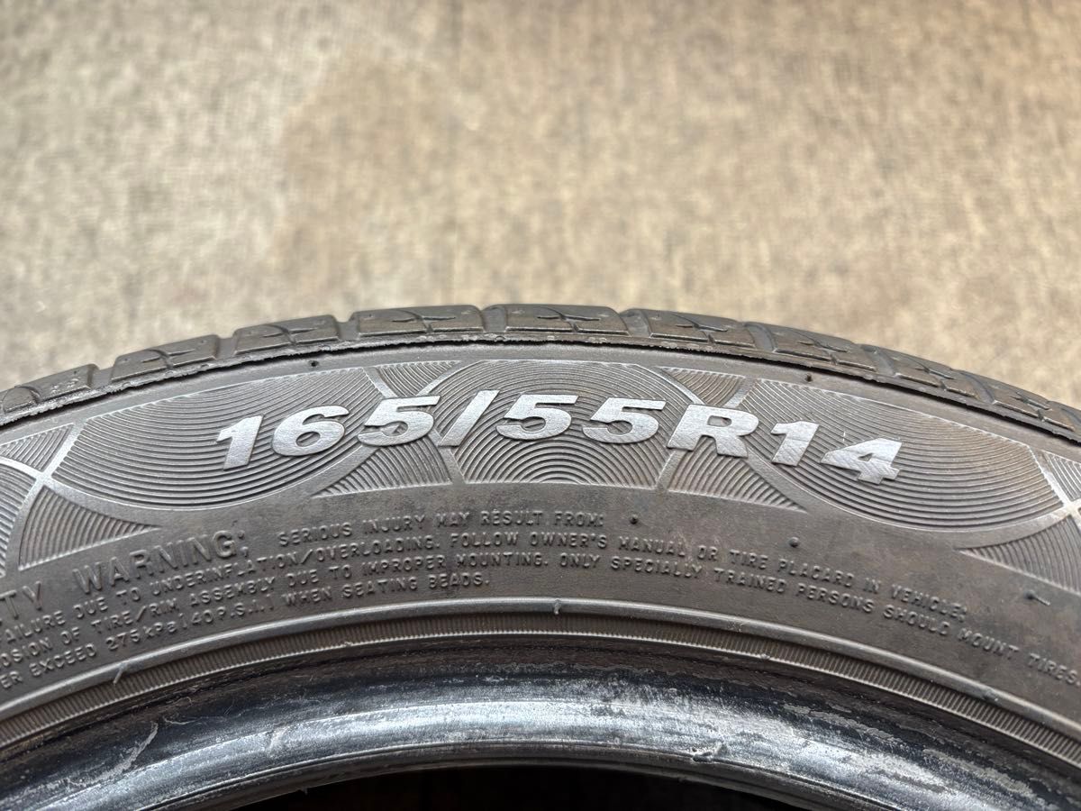 T-682【バリ山】ROADSTONE NPriz SH9J 165/55R14 72V【2本】程度良好