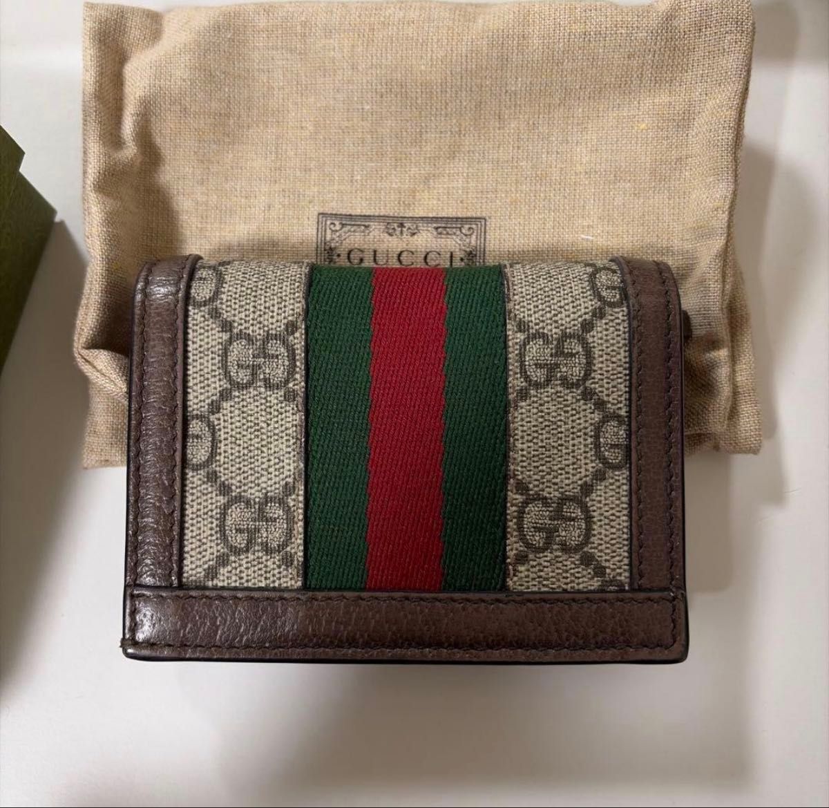 GUCCI オフィディア 財布 二つ折り財布 シェリーライン GGキャンバス