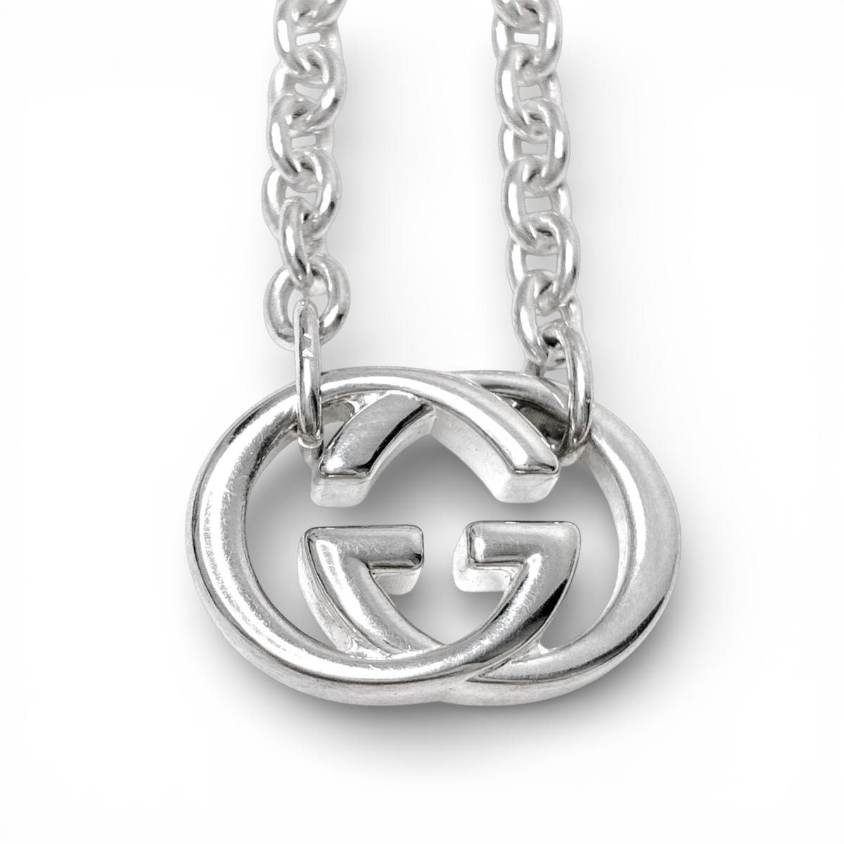 GUCCI インターロッキングG ネックレス シルバー925 極美品 ダブルG