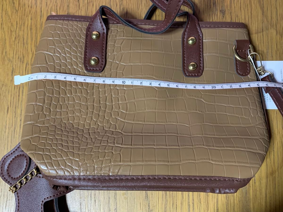 新品・未使用】クロコ型押し 2way ミニトートバッグ ショルダーバッグ