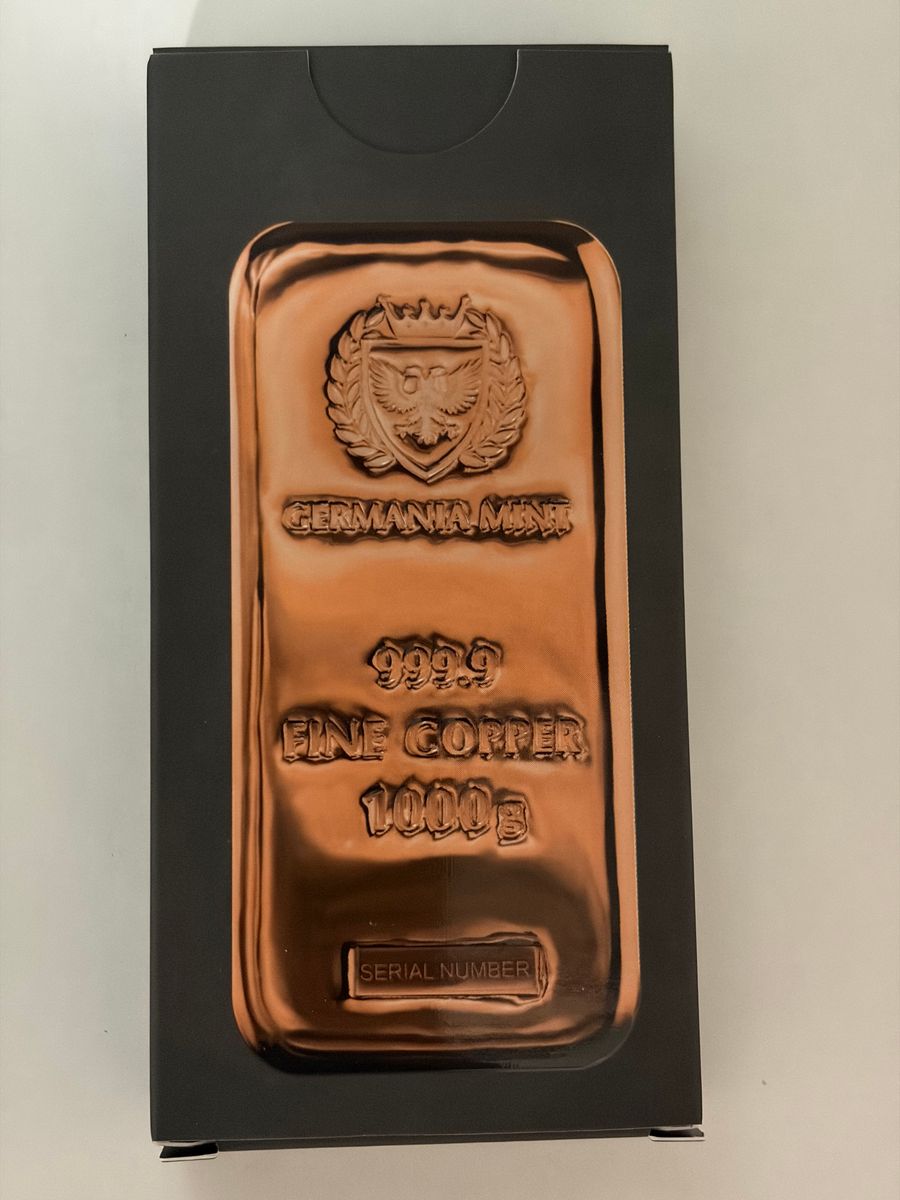 銅 インゴット GERMANIA MINT 999 9 FINE COPPER 1000g 1kg 銅バー