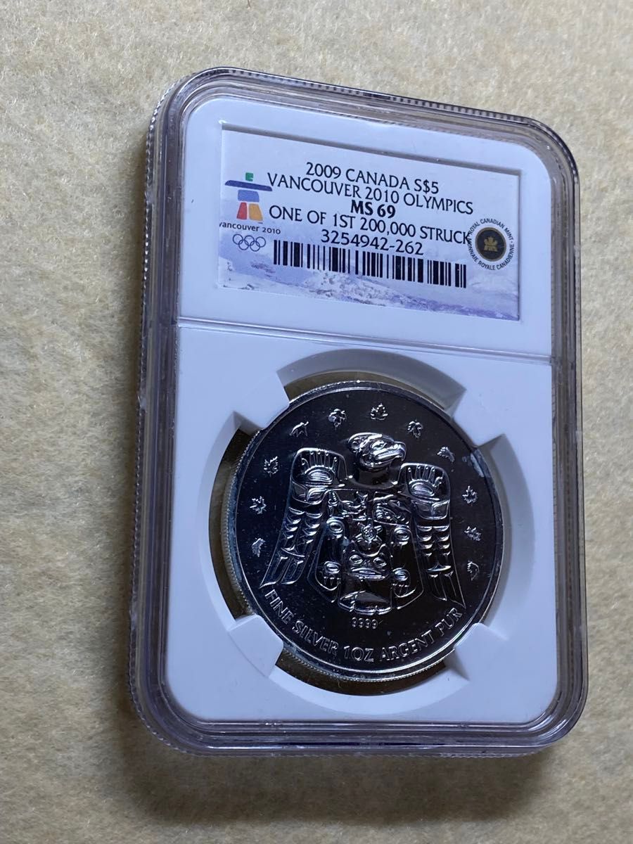 2009年 カナダ 5ドル銀貨 サンダーバード・トーテム バンクーバー