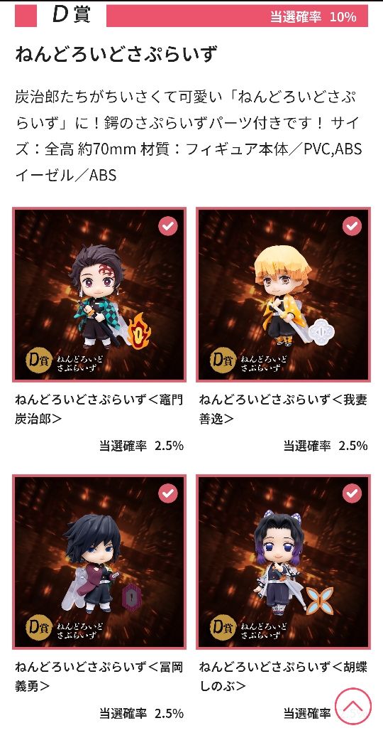 ねんどろいどさぷらいず 鬼滅の刃 D賞 竈門炭治郎 我妻善逸 冨岡義勇