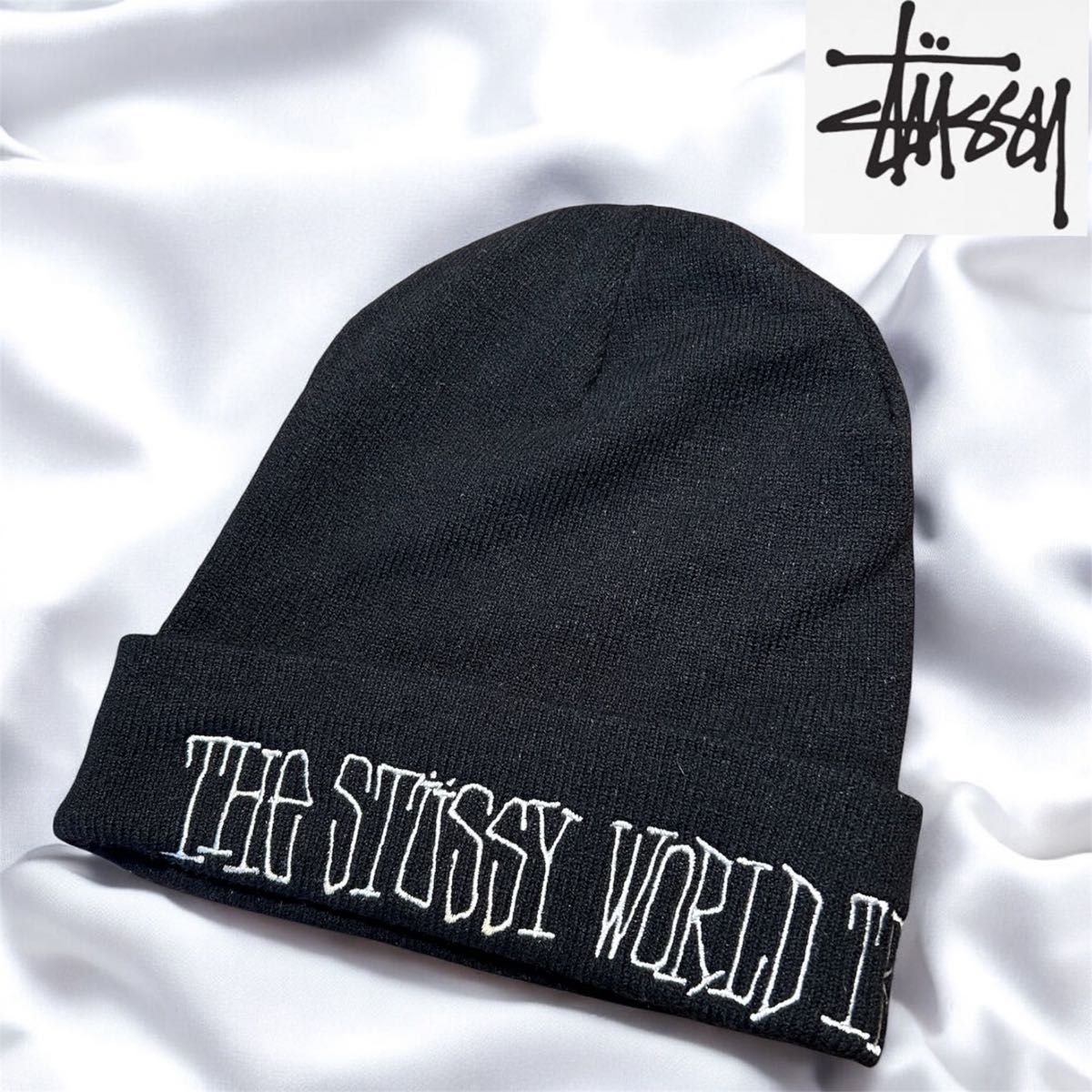 希少】OLD STUSSY ニット ビーニー キャップ ブラック ニット帽｜Yahoo