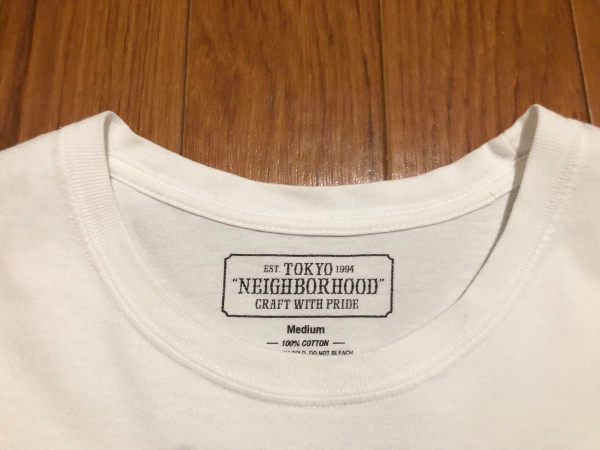 NEIGHBORHOOD ネイバーフッド ロゴ ロンT ホワイト Mサイズ 長袖T