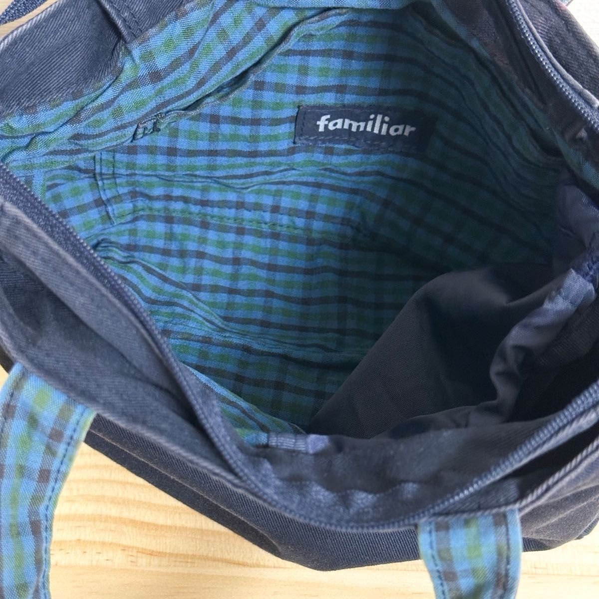 familiar マザーズバッグ ネイビー チェック柄 Mother's bag