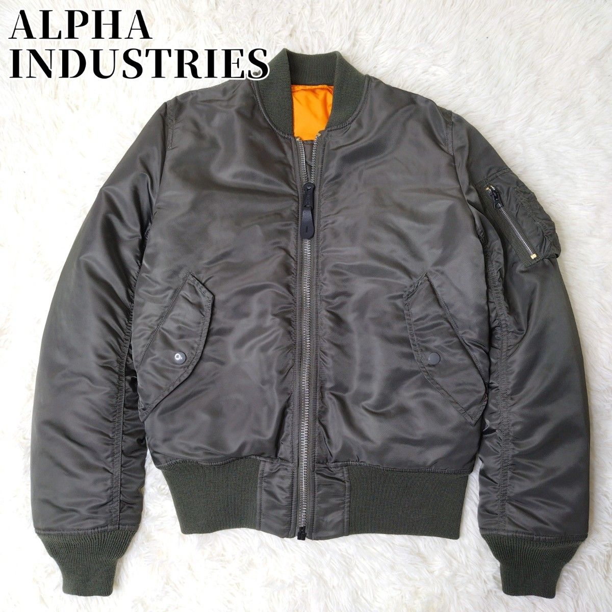 極美品】ALPHA MA-1 フライトジャケット S 短丈 90s 希少色 ダーク