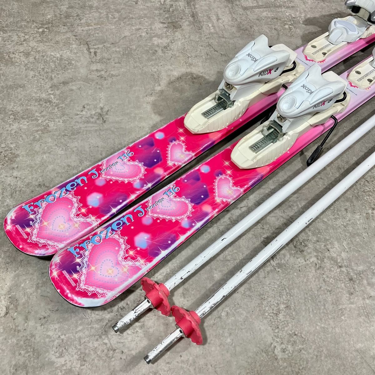 良品 HART Frozen J 116cm キッズ ジュニア スキー セット 4点 即乗り