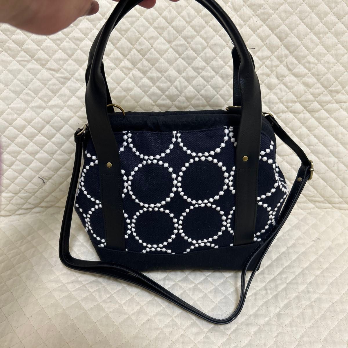 ミナペルホネン ハンドメイド がま口バッグ ドクターズバッグ