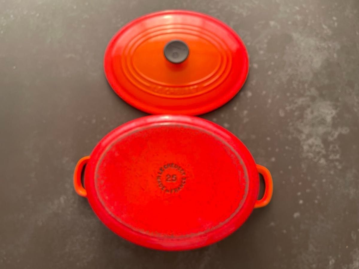 ルクルーゼ ココットオーバル 両手鍋 25cm オレンジ｜Yahoo!フリマ（旧